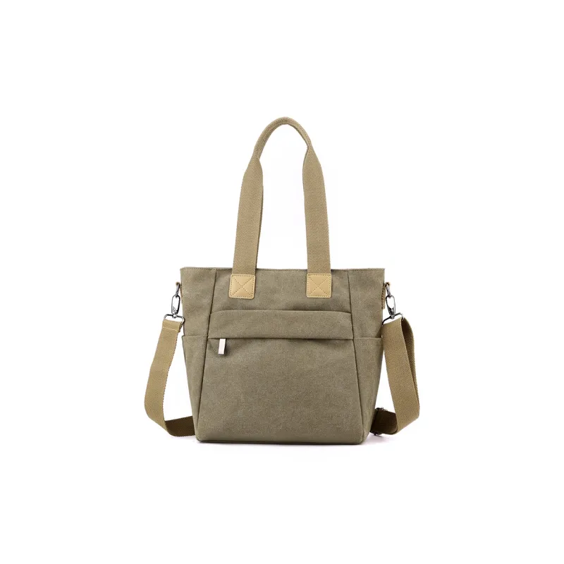 DOSRFINI Canvas Bag, Shoulder Bag, Crossbody Bag, Handbag Women's Khaki/Gray/Black/Army Green/Purple Brown/Coffee-10