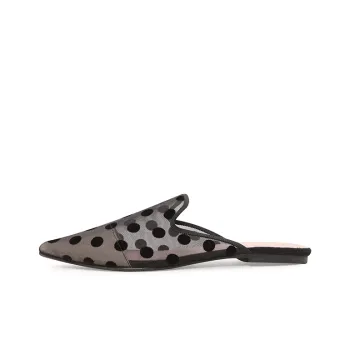 PrettyBallerinas Rubber Sole Wrap-toe Slippers Women's Black