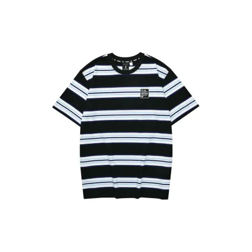 Skechers T-Shirts Unisex Black Base With White/Blue Stripe Pattern/045S