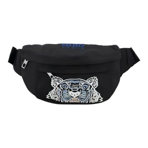 KENZO Embroidered Tiger Bum Bag Black/Light Blue