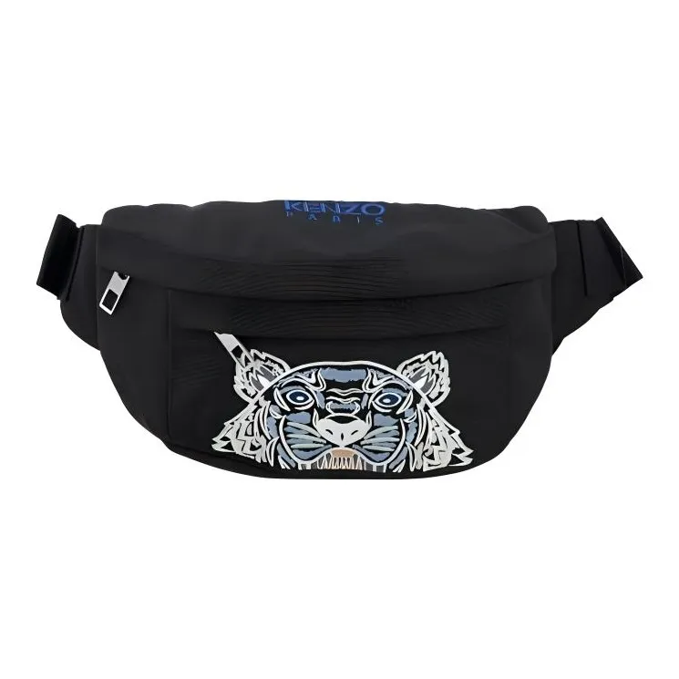 KENZO Embroidered Tiger Bum Bag Black/Light Blue-0