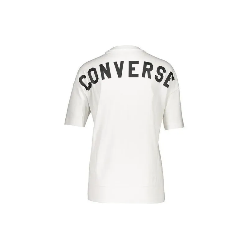 Converse Drop Shoulder Sleeve T Shirt Women's White-1
