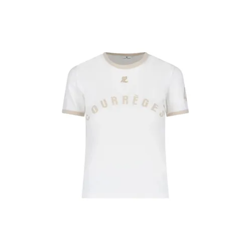 Courrèges Logo-patch Contrast-trim T-shirt