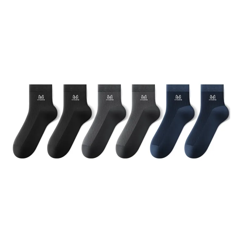 H YXIANG Mid Calf Socks Men's 6 Pack-2