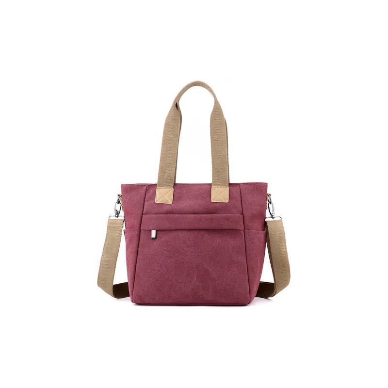 DOSRFINI Canvas Bag, Shoulder Bag, Crossbody Bag, Handbag Women's Khaki/Gray/Black/Army Green/Purple Brown/Coffee-12