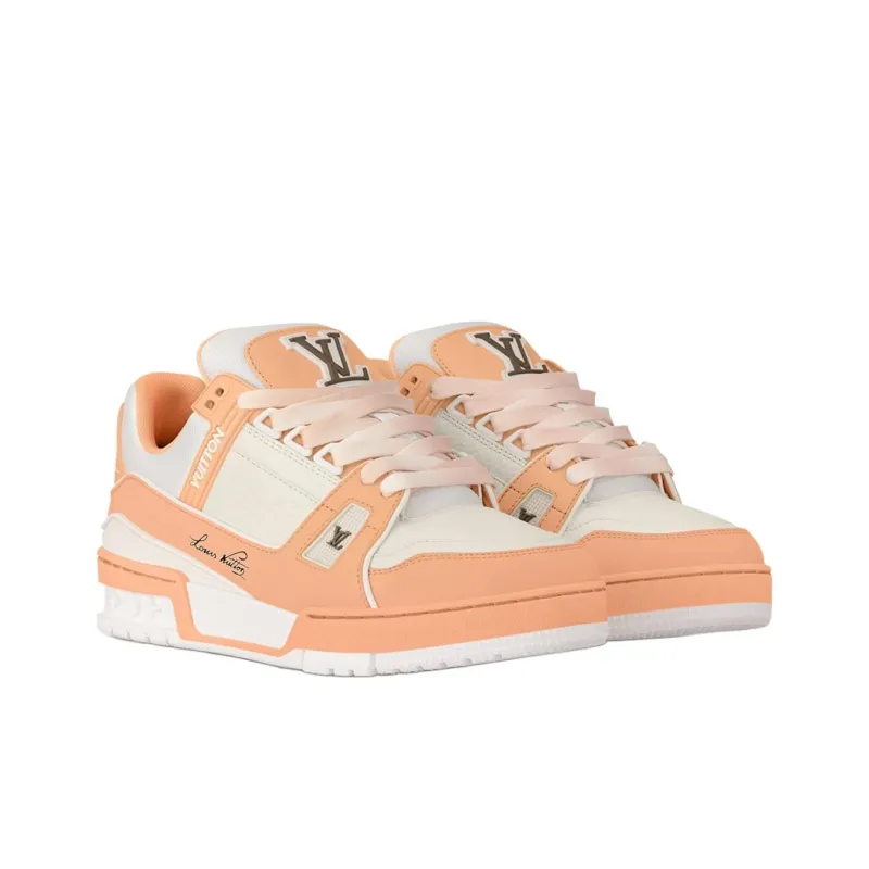 LOUIS VUITTON Trainer Low Top Skateboard Shoes Women's Orange-3