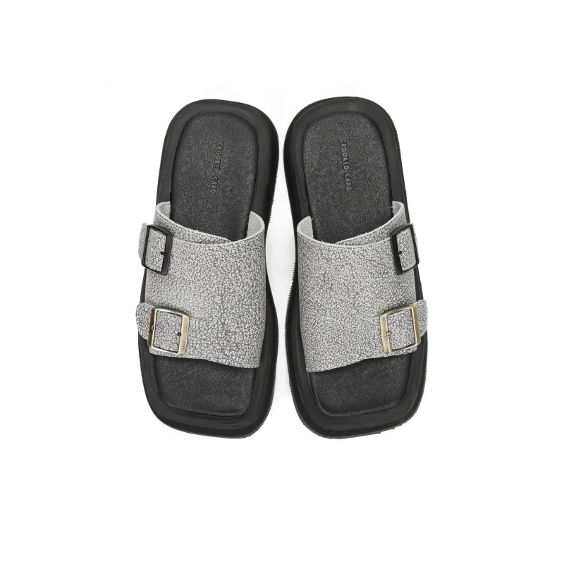 CROOKED CARD Slide Slippers Unisex-3