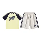 Set (Pastel Yellow Top and Off-white Shorts)