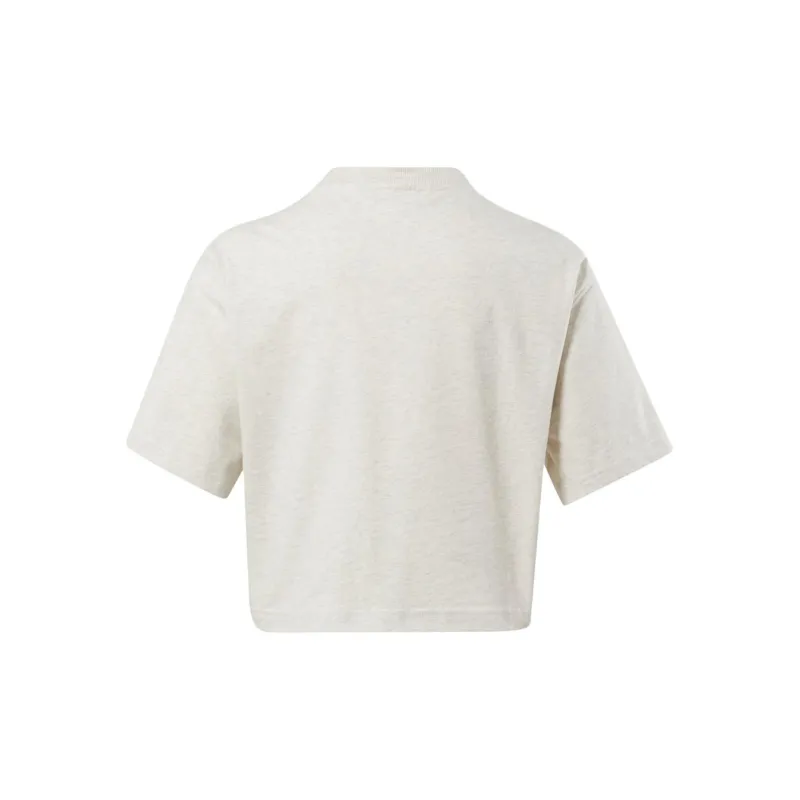 Reebok CL PF BIG LOGO CROP TEE T-Shirt Women's White-1