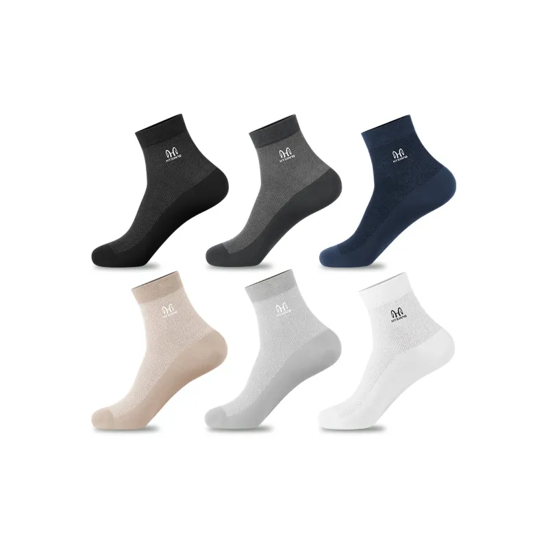 H YXIANG Mid Calf Socks Men's 6 Pack-1