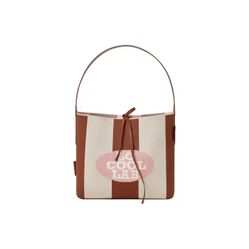 LOCOOLLAB Calfskin Tote Bag Shopping Bag Shoulder Bag Handbag Women's Caramel With Cream