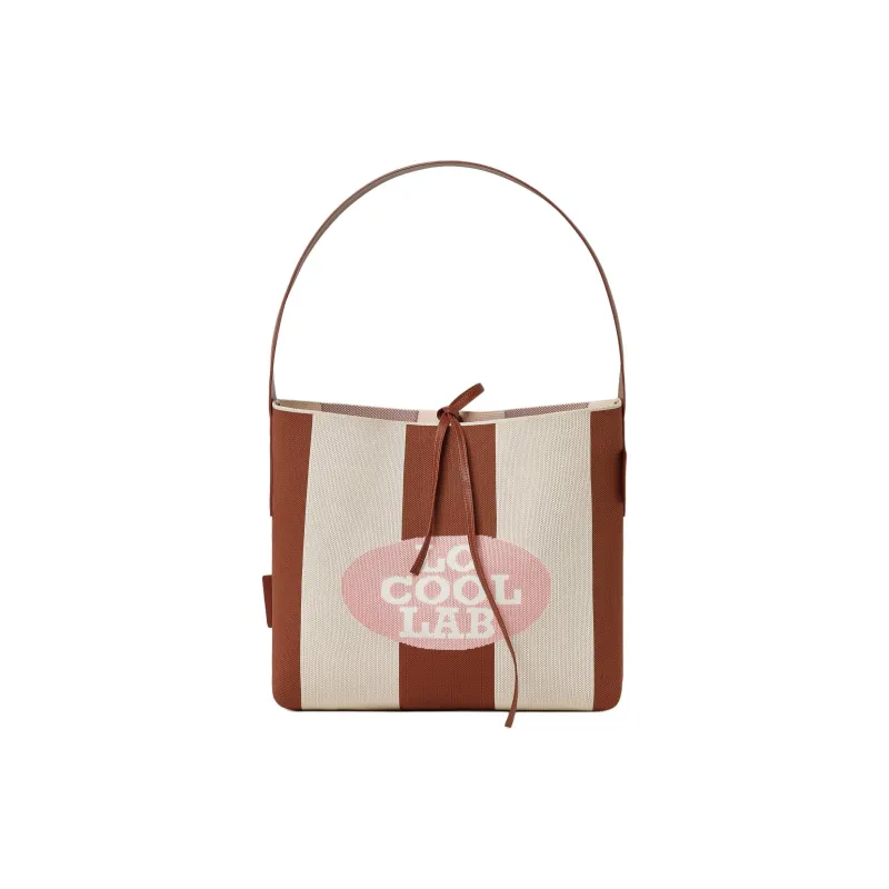 LOCOOLLAB Calfskin Tote Bag Shopping Bag Shoulder Bag Handbag Women's Caramel With Cream-0