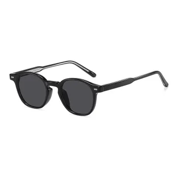 PRETTYALLUSION Plate Frame TR90 Round Sunglasses Unisex