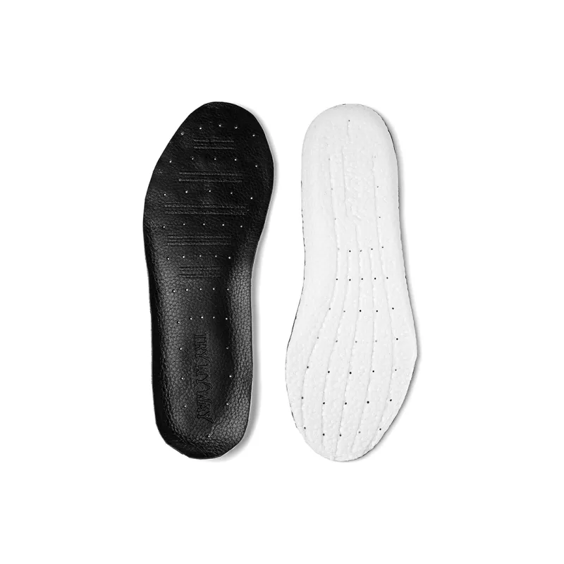 TRY MY WAY Moisture Wicking Odor Resistant Breathable Sports Cushioning Genuine Leather Invisible Full Cushion Unisex-5