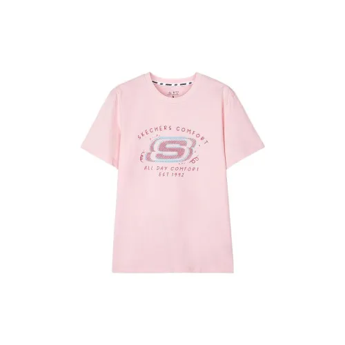 Skechers T-Shirts Unisex White/Pale Pink