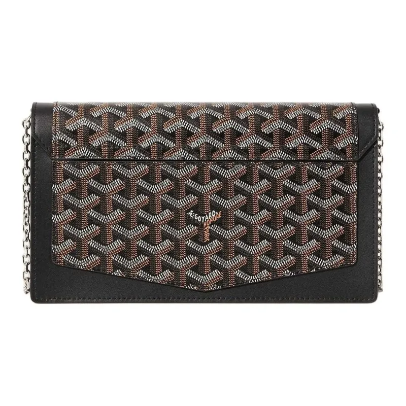 GOYARD Goyardine Canvas With Cervon Calfskin Shoulder Bag Crossbody Bag Women's Black-2
