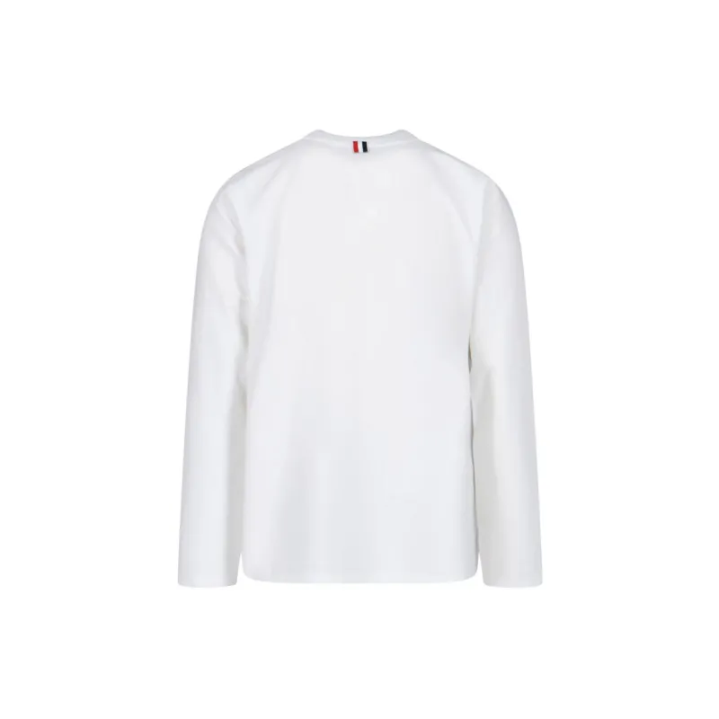 THOM BROWNE Rwb Striped Long Sleeved T Shirt-1