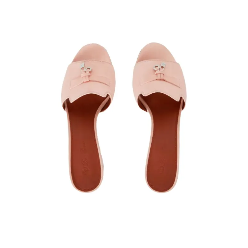 Loro Piana Slide Slippers 5.5cm Women's Pink-4
