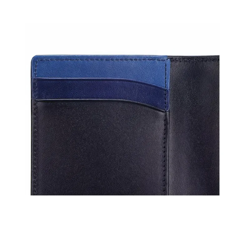 MONTBLANC Leather Card Holder, Wallet Men's Marine Blue Gradient-4