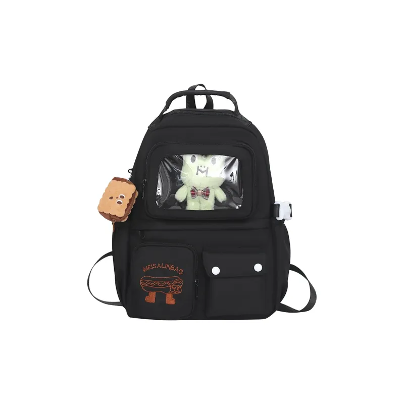 Alcohol Dragon Nylon Backpack Regular Unisex Ecru/Yellow/Blue/Black-20