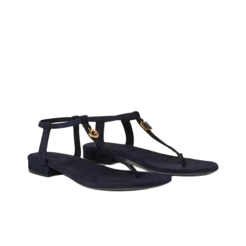 Loro Piana One Strap Sandals Women's Blue-2