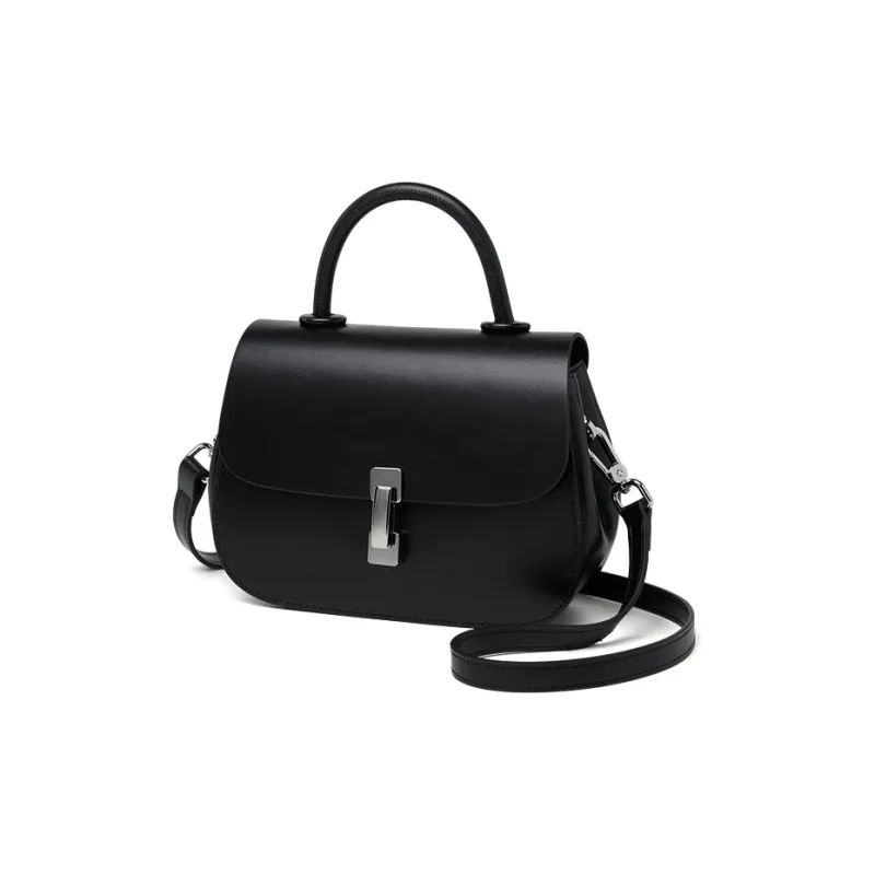 ZOOLER Cow Leather Crossbody Bag, Shoulder Bag Women's Cream Apricot/Milkshake White/Cookie/Hepburn Black-23