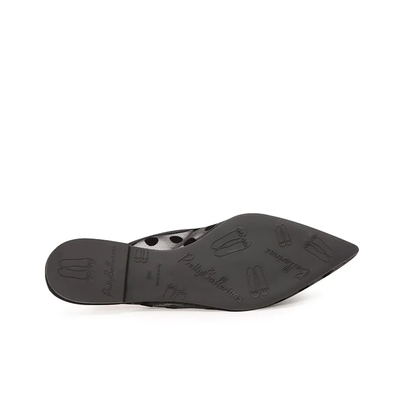 PrettyBallerinas Rubber Sole Wrap-toe Slippers Women's Black-4