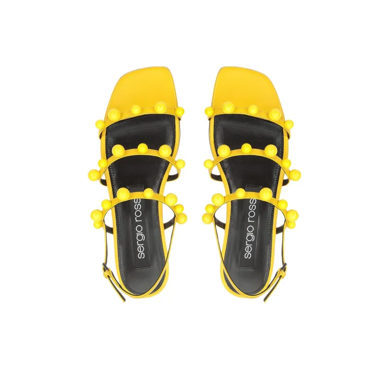 SERGIO ROSSI Sr Chupetas Strap Sandals Women's Yellow-3