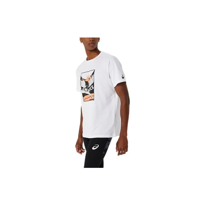 Asics Track Event Graphic T Shirts Men White-2