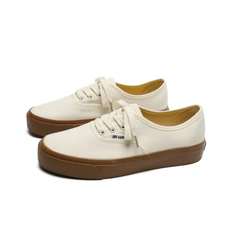 Mengsai Breathable Lightweight Height Increasing Low Top Canvas Shoes Unisex Beige-1