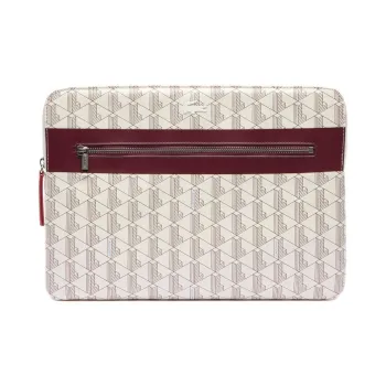 LACOSTE Canvas Laptop Bag Women's White