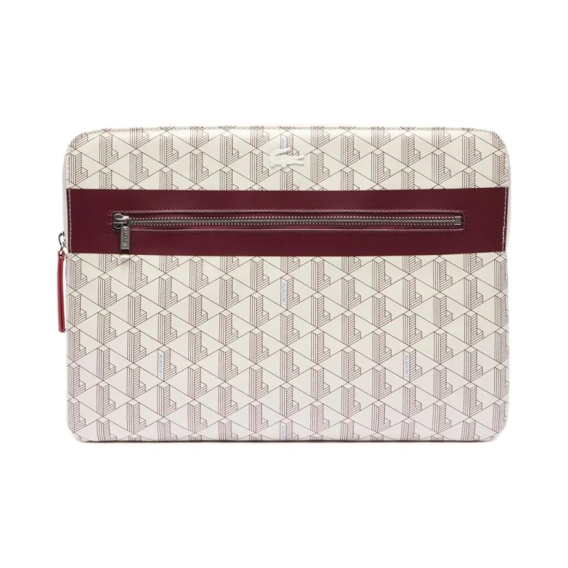 LACOSTE Canvas Laptop Bag Women's White-0