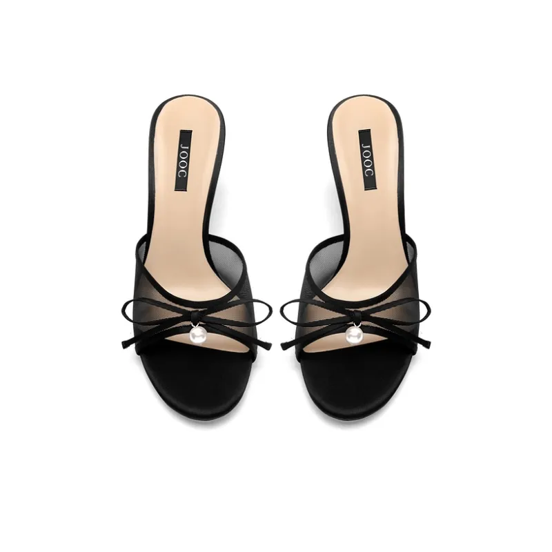 JOOC Rubber Sole Slip Resistant Slide Slippers Women's Sexy Black-3