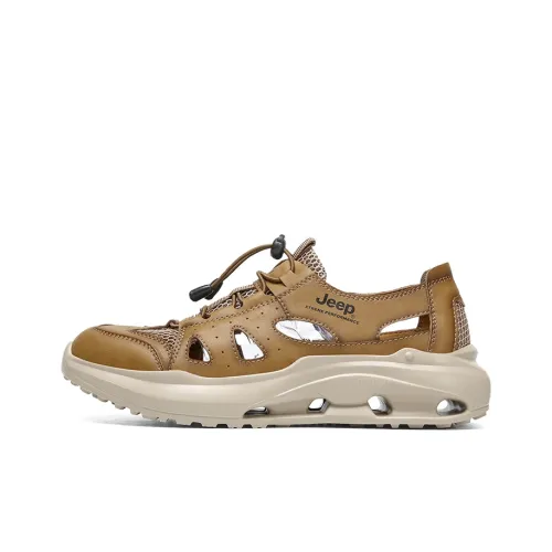 Jeep Breathable Anti-Slip And Wear-Resistant River Trekking Shoes Men's Khaki