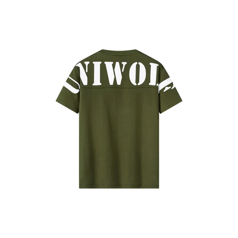 UNIWOLF Drop Shoulder Sleeve T Shirt Unisex Black-8