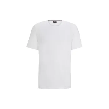 HUGO BOSS Stretch-Cotton Regular-Fit T-Shirt With Logo Detail T-Shirt Men's White