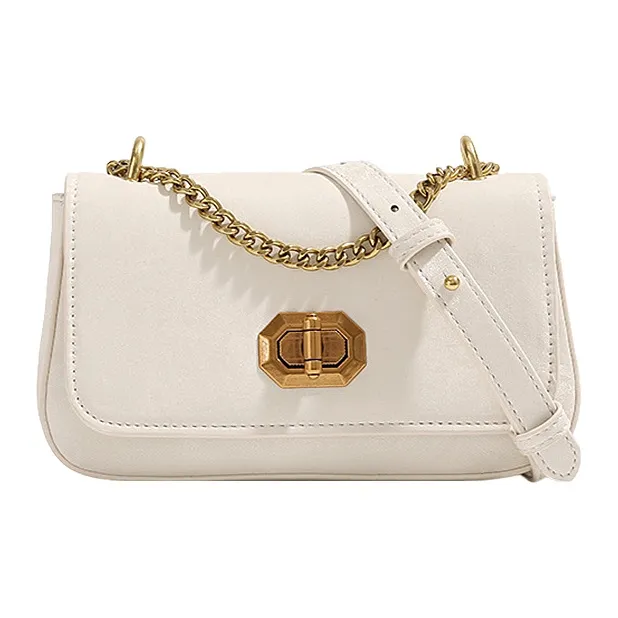 MINLUBAOLUO PU Casual Niche Design Shoulder Bag Versatile Commute Crossbody Bag Handbag Regular Women's White/Green-1
