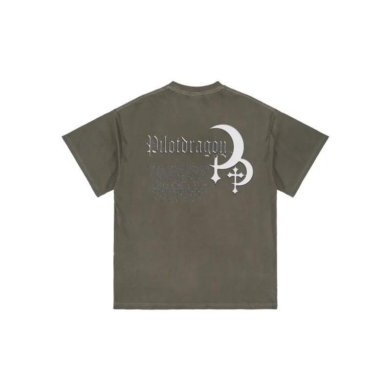 PILOTDRAGON Loose Fit Casual Short Sleeved T Shirts Unisex-6