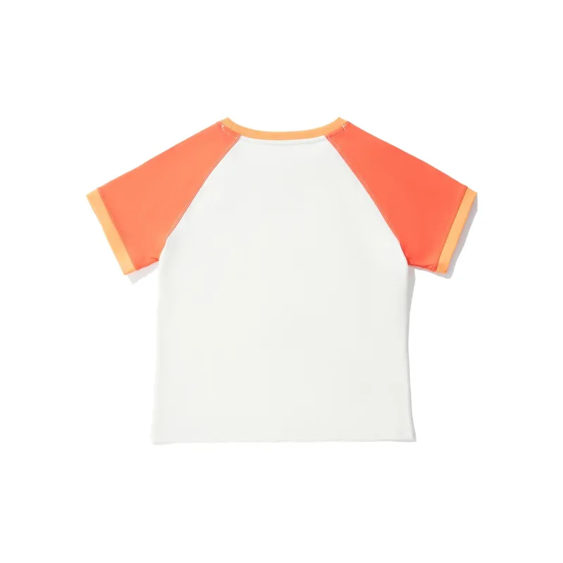 LiNing Raglan Sleeve T Shirt Women's Ecru Pink Orange-1
