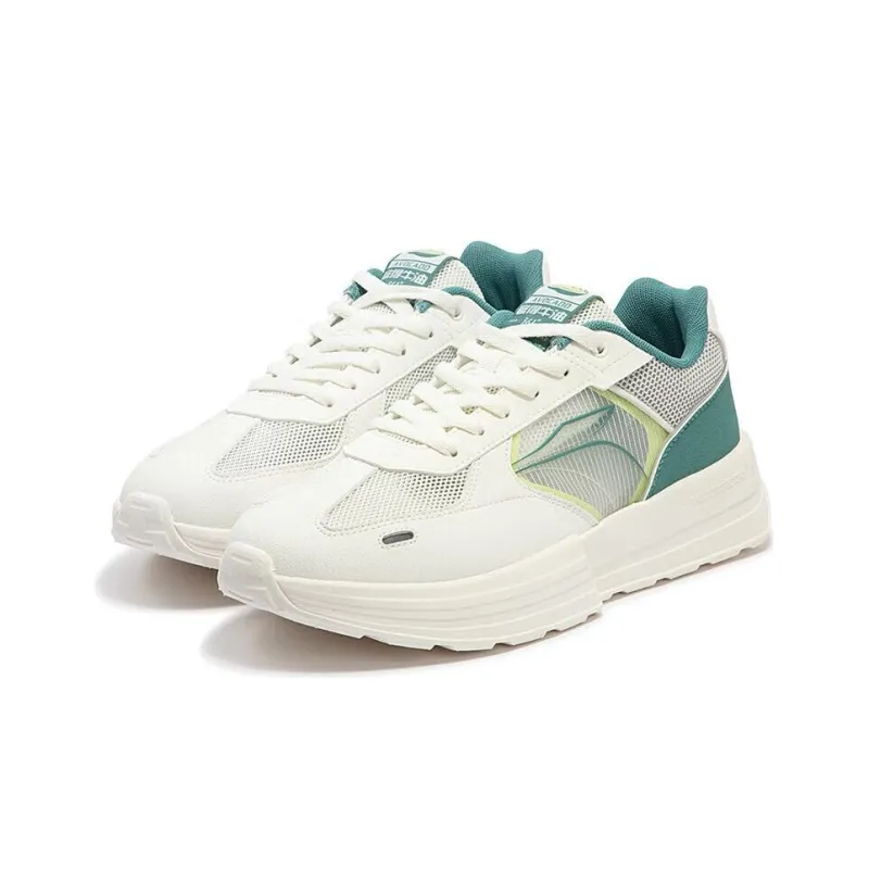 361° Breathable And Lightweight Low Top Casual Shoes Men's White Green-2