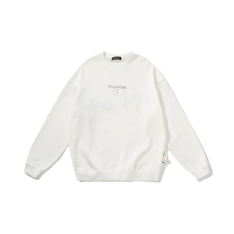 Thankque Crew Neck Loose Fit Sweatshirt Unisex-5