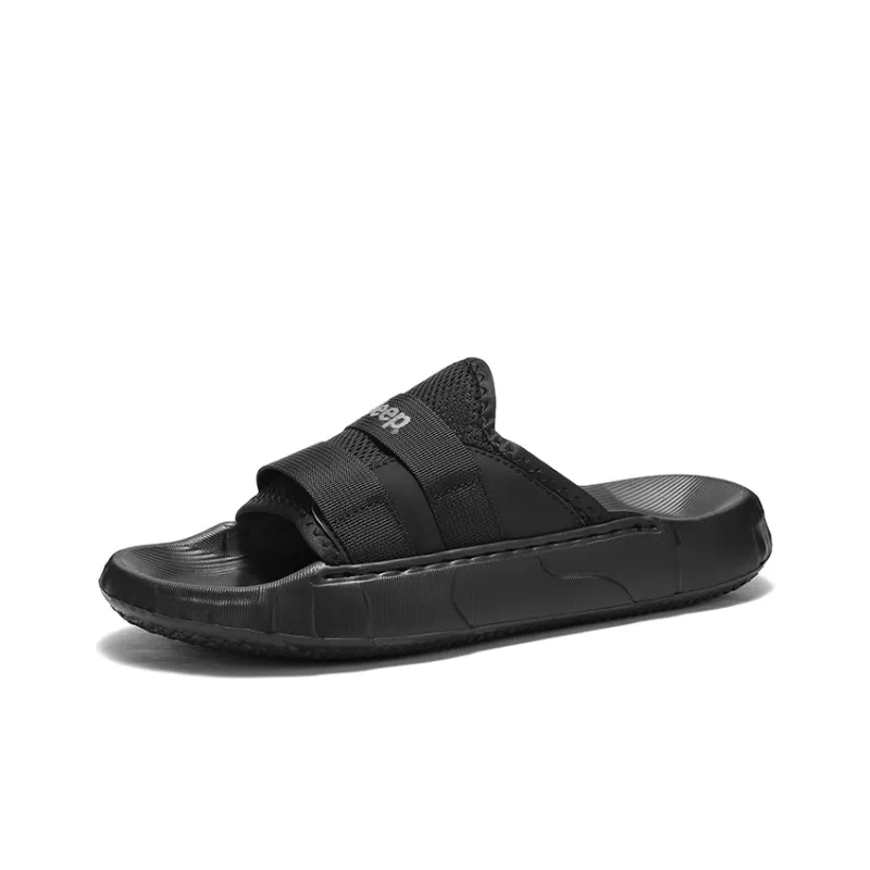 Jeep Abrasion Resistant Slip Resistant Slide Slippers Men's Black-2