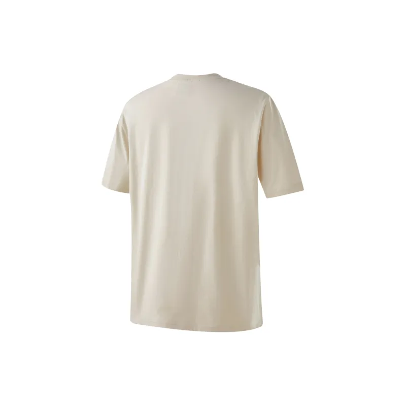 NBA Drop Shoulder Sleeve T-Shirt Unisex Light Gray White-1