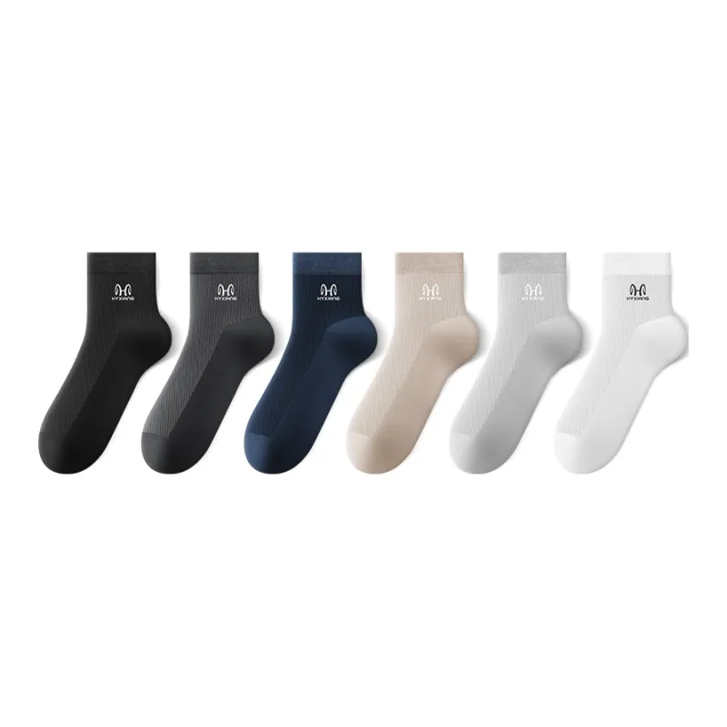 H YXIANG Mid Calf Socks Men's 6 Pack-0