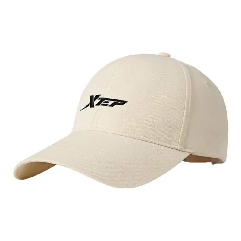 XTEP Polyester Adjustable Baseball Cap Unisex Khaki White Black-0