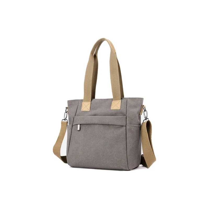 DOSRFINI Canvas Bag, Shoulder Bag, Crossbody Bag, Handbag Women's Khaki/Gray/Black/Army Green/Purple Brown/Coffee-3