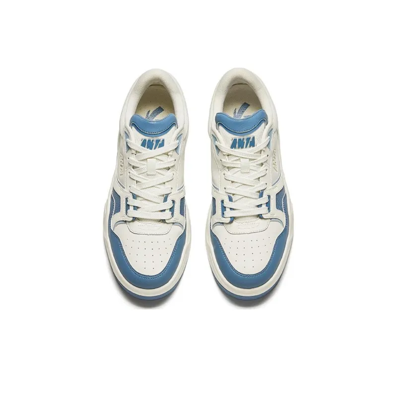Anta Wear Resistant Low Top Skateboard Shoes Men's Blue White-2