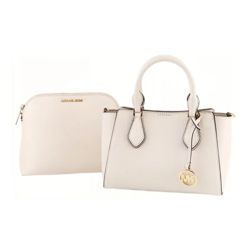 MICHAEL KORS Daria Leather Combo Bag One Shoulder Handbag, Crossbody Bag Women's White-0