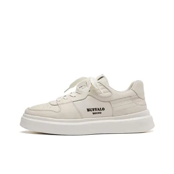 BUFFALO BOUND Anti-Slip Wear-Resistant Low-Top Skateboard Shoes Men's Ecru