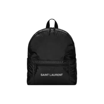 SAINT LAURENT Nuxx Backpack In Nylon Silver/Black